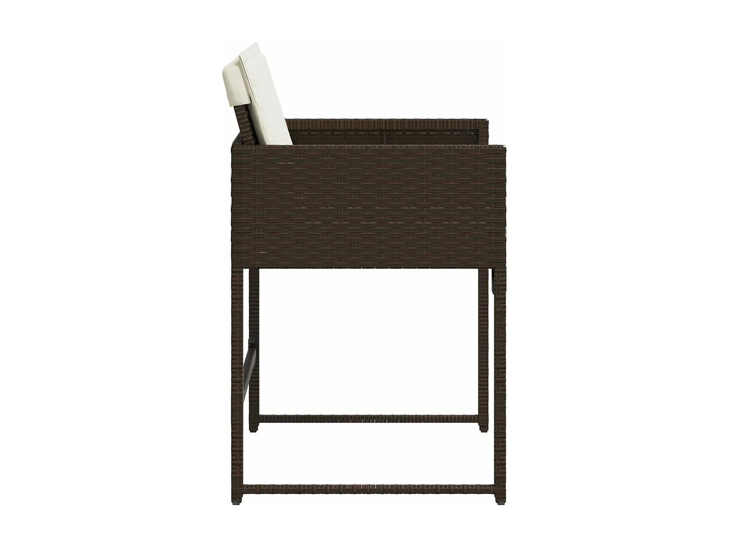 Chaises de jardin avec coussins lot de 4 marron résine tressée