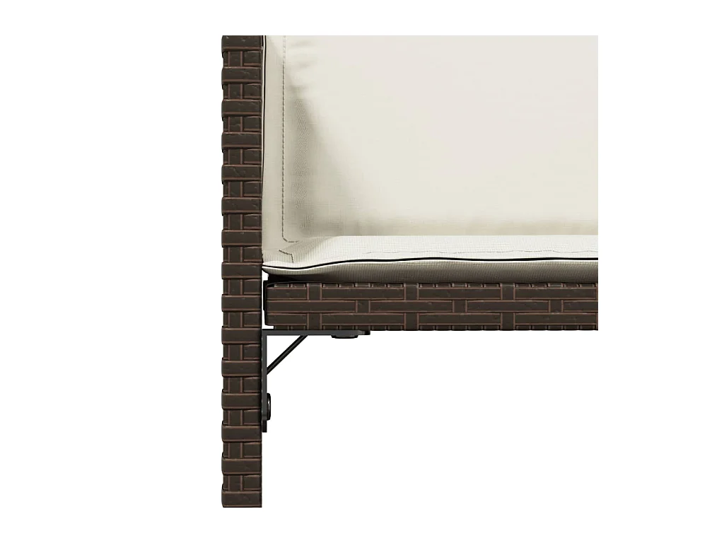 Chaises de jardin avec coussins lot de 4 marron résine tressée