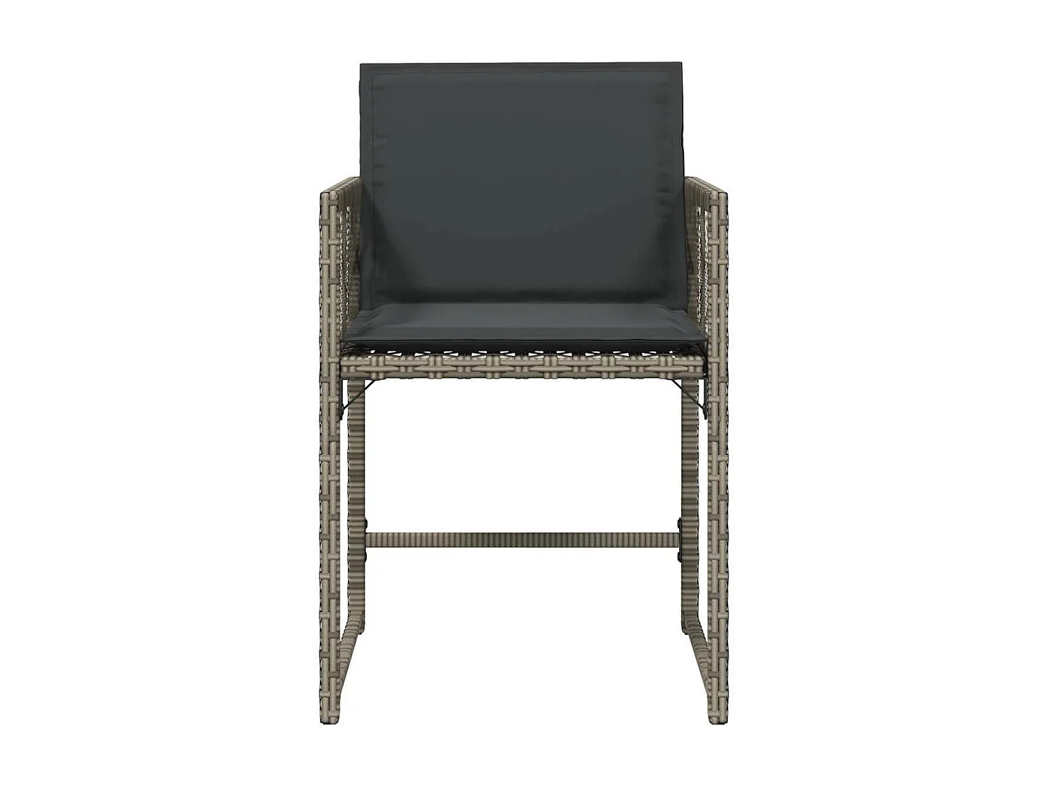 Chaises de jardin avec coussins lot de 4 gris résine tressée