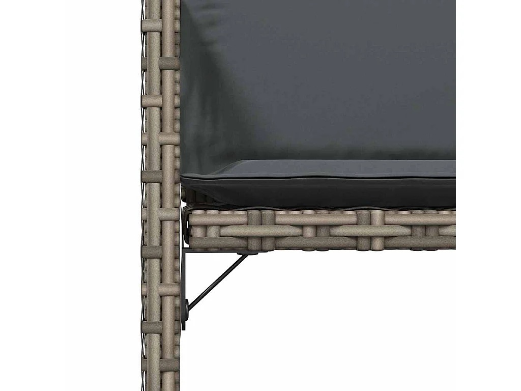 Chaises de jardin avec coussins lot de 4 gris résine tressée