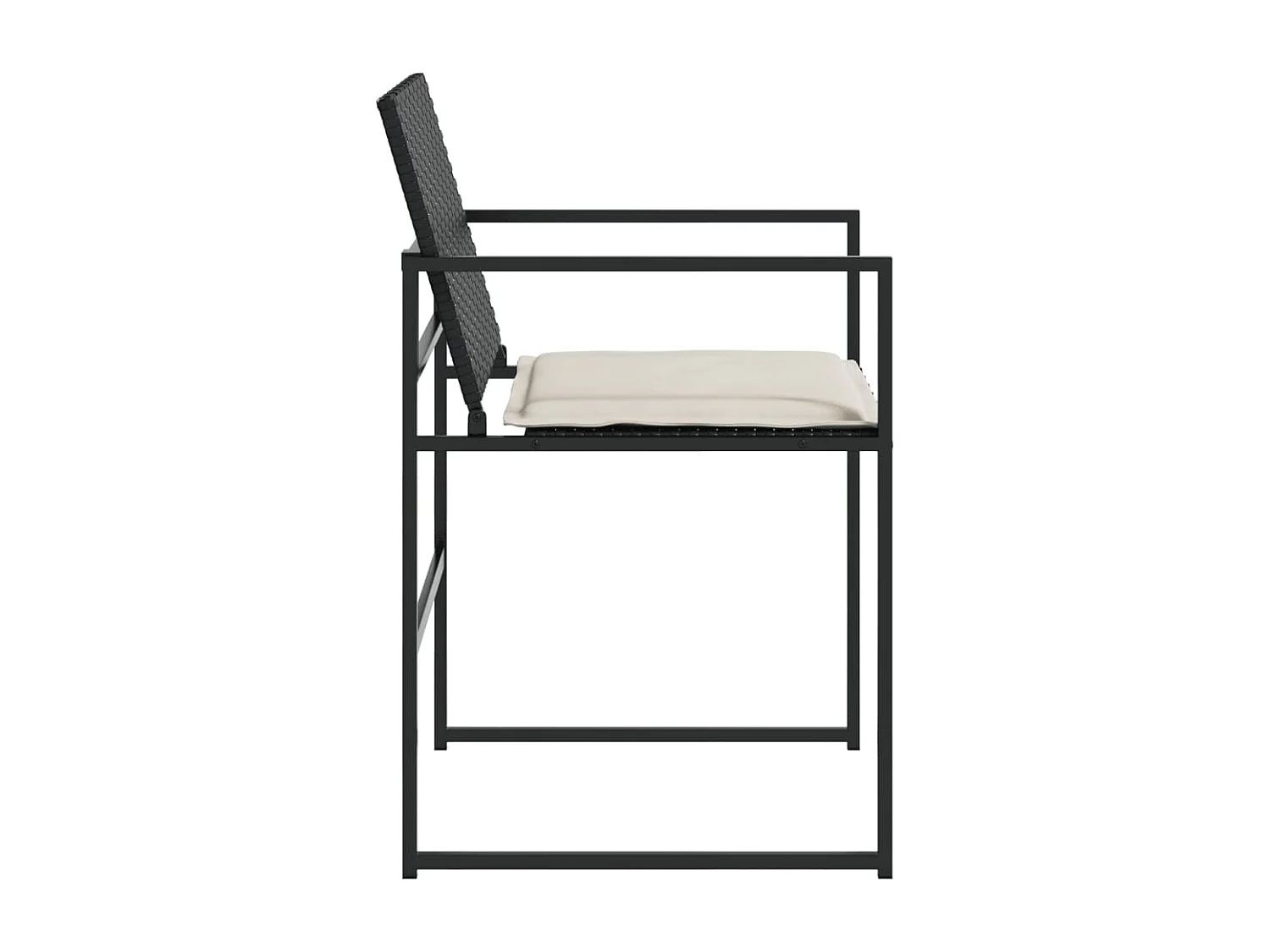 Tuinstoelen 4 stukkenmet kussens poly rattan zwart