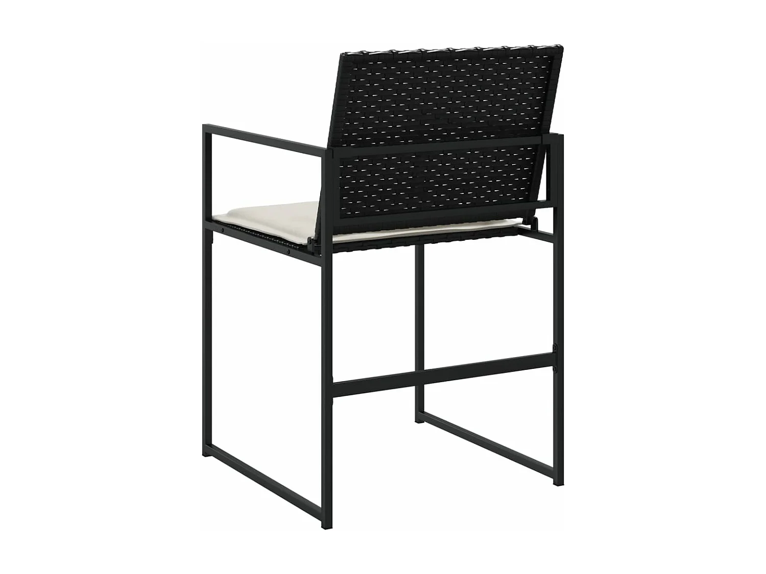 Tuinstoelen 4 stukkenmet kussens poly rattan zwart
