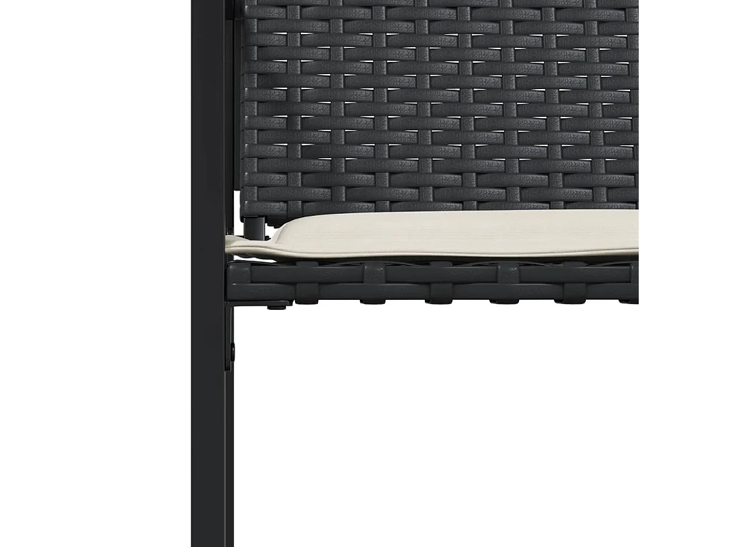 Tuinstoelen 4 stukkenmet kussens poly rattan zwart