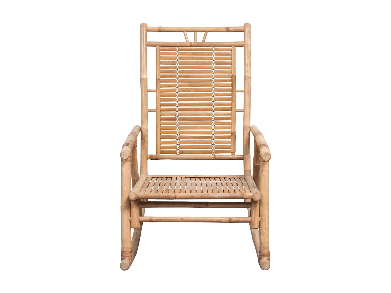 Silla mecedora con cojín bambú
