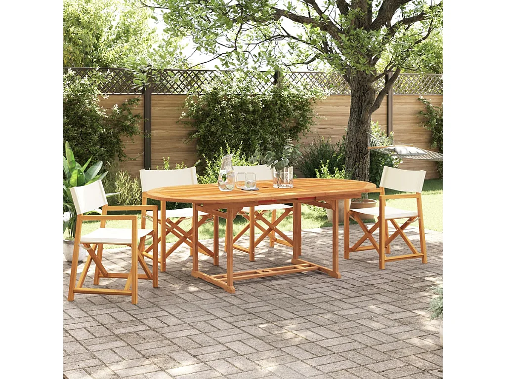 Chaises de jardin pliables lot de 4 blanc crème tissu