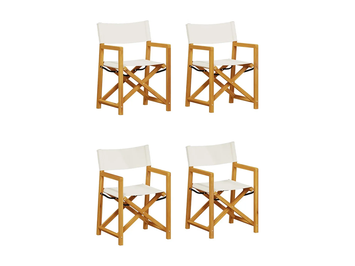 Chaises de jardin pliables lot de 4 blanc crème tissu