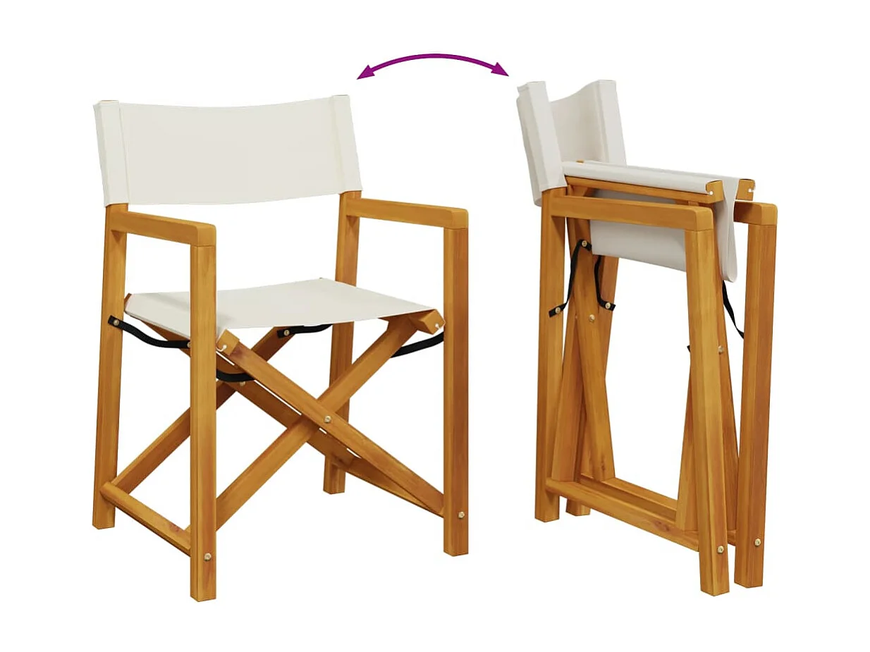 Chaises de jardin pliables lot de 4 blanc crème tissu