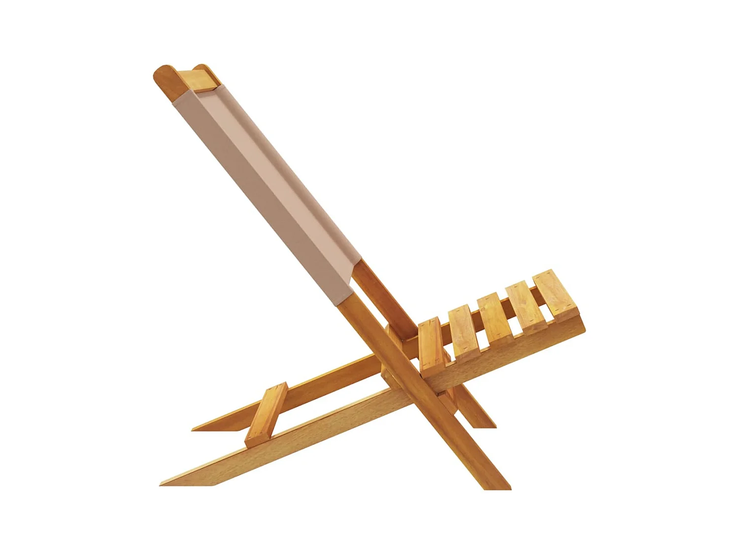 Tuinstoelen 8 st inklapbaar stof en massief hout taupe