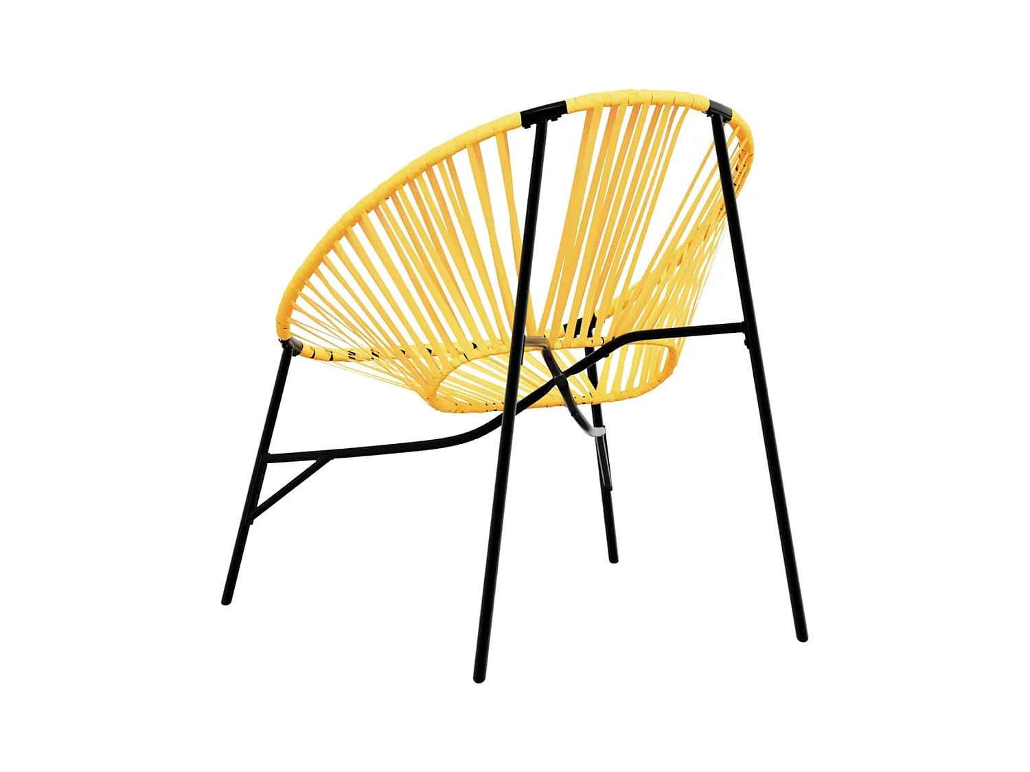 Chaise œuf de jardin noir et jaune résine tressée