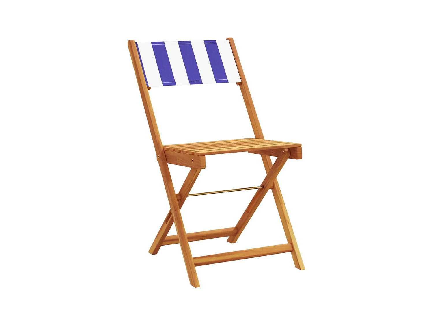 Tuinstoelen 4 stukkeninklapbaar stof en massief hout blauw en wit