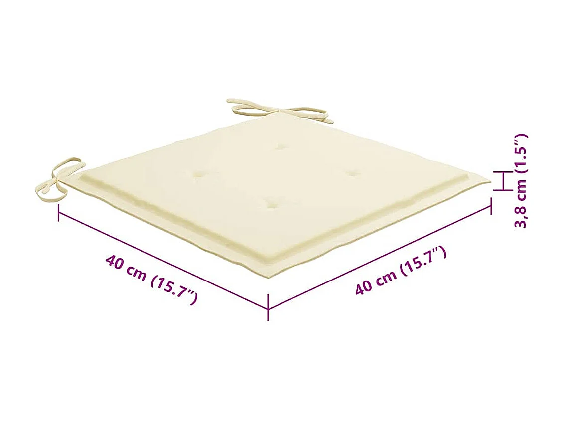 Chaises pliables d'extérieur 8 pièces avec coussins Bois d'acacia