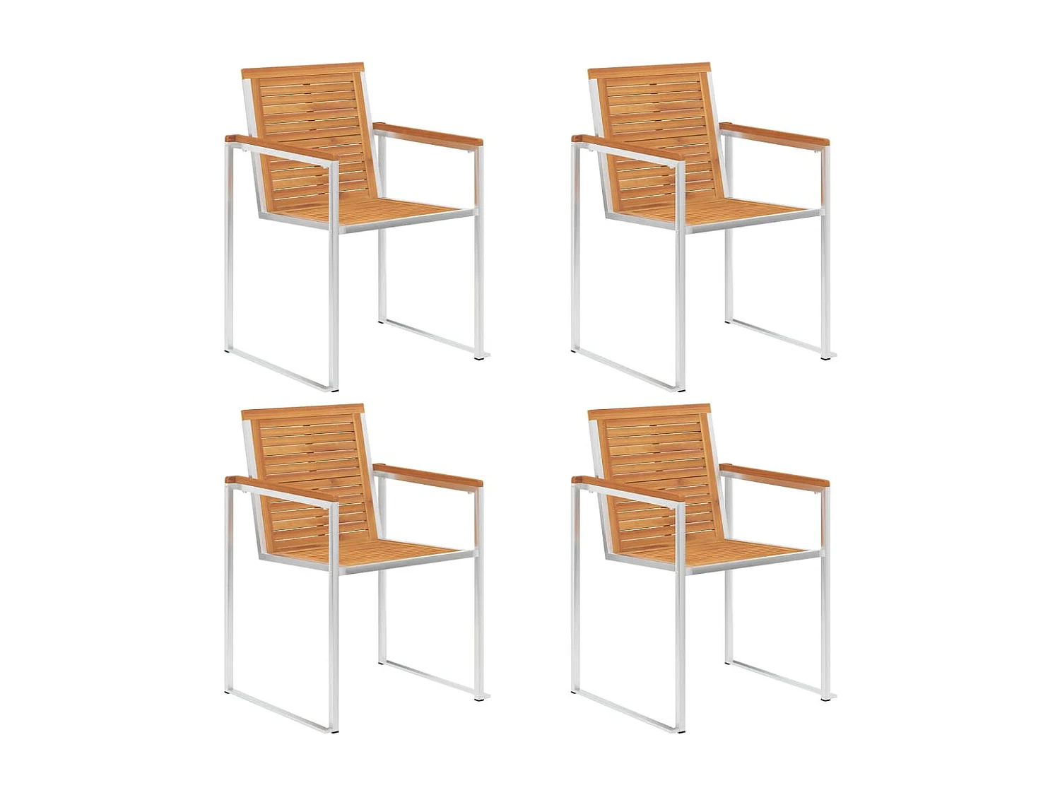 Tuinstoelen 4 st met kussens massief acaciahout