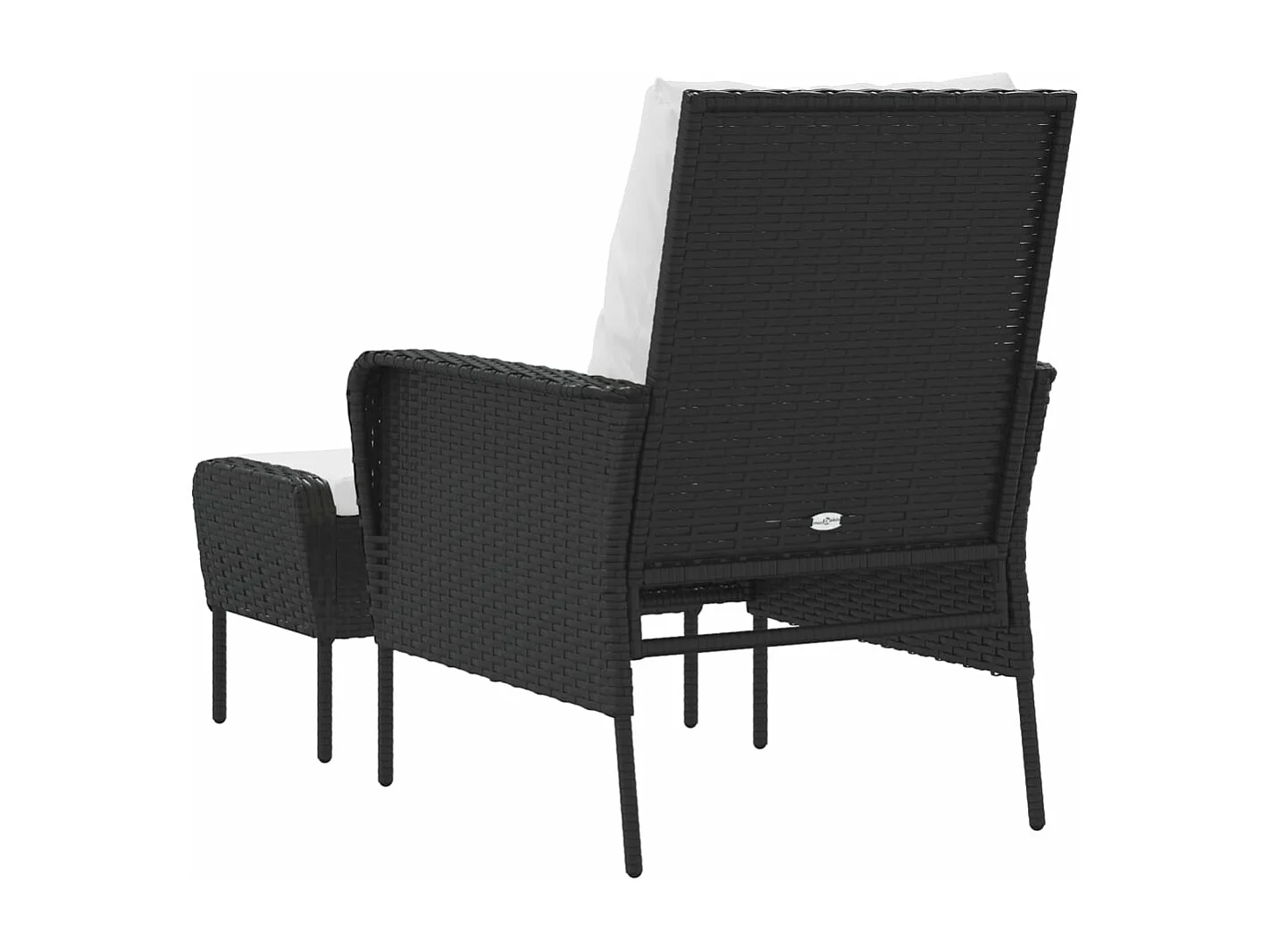 Chaise de jardin avec tabouret noir résine tressée
