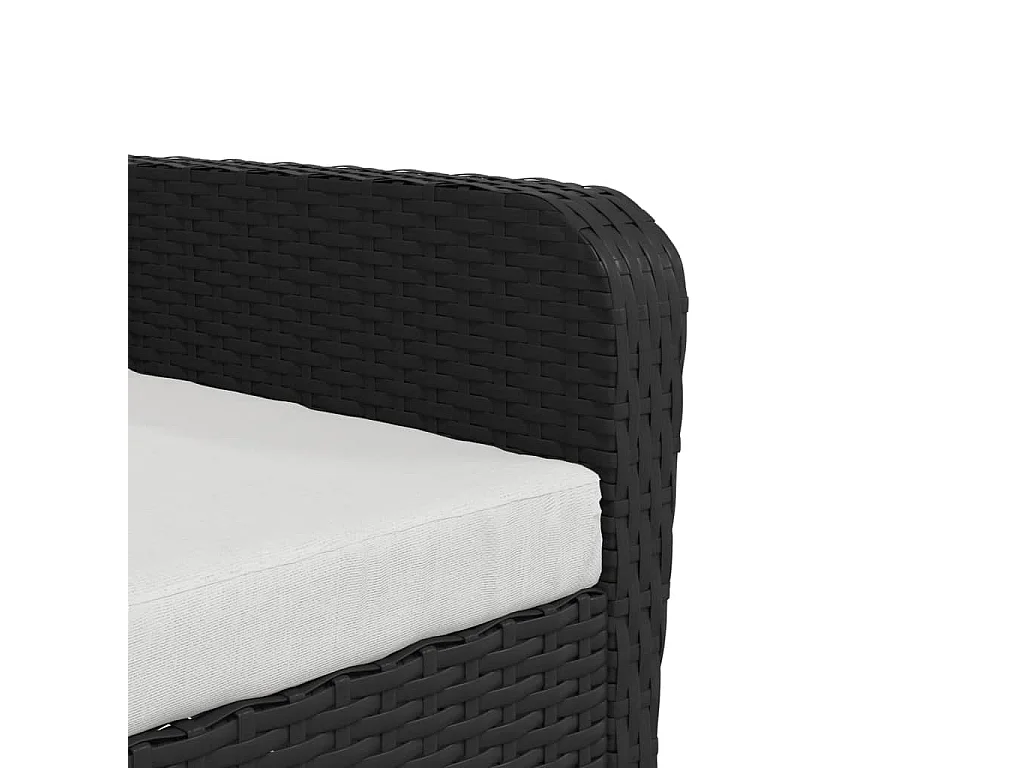 Chaise de jardin avec tabouret noir résine tressée