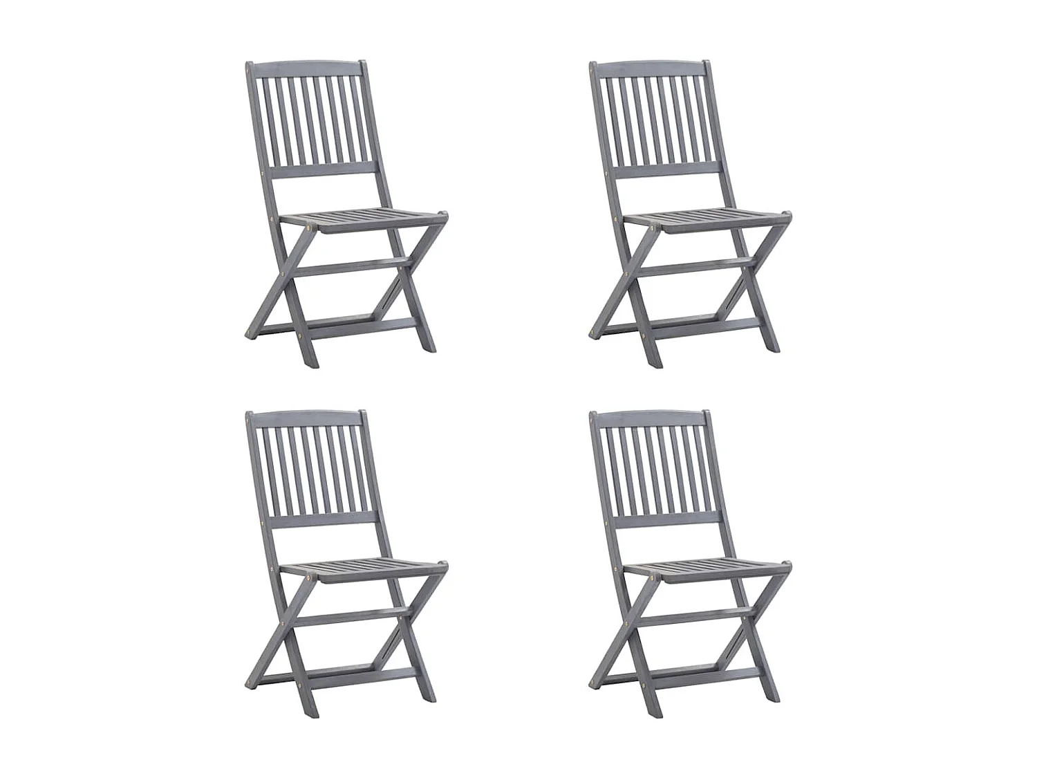 Chaises pliables d'extérieur 4 pièces avec coussins Bois d'acacia