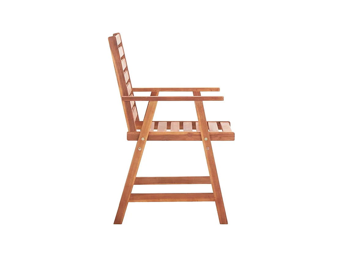 Chaises à dîner d'extérieur 2 pièces avec coussins Acacia massif