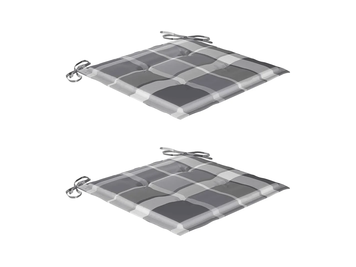 Chaise à bascule avec coussin à carreaux gris Bois de teck