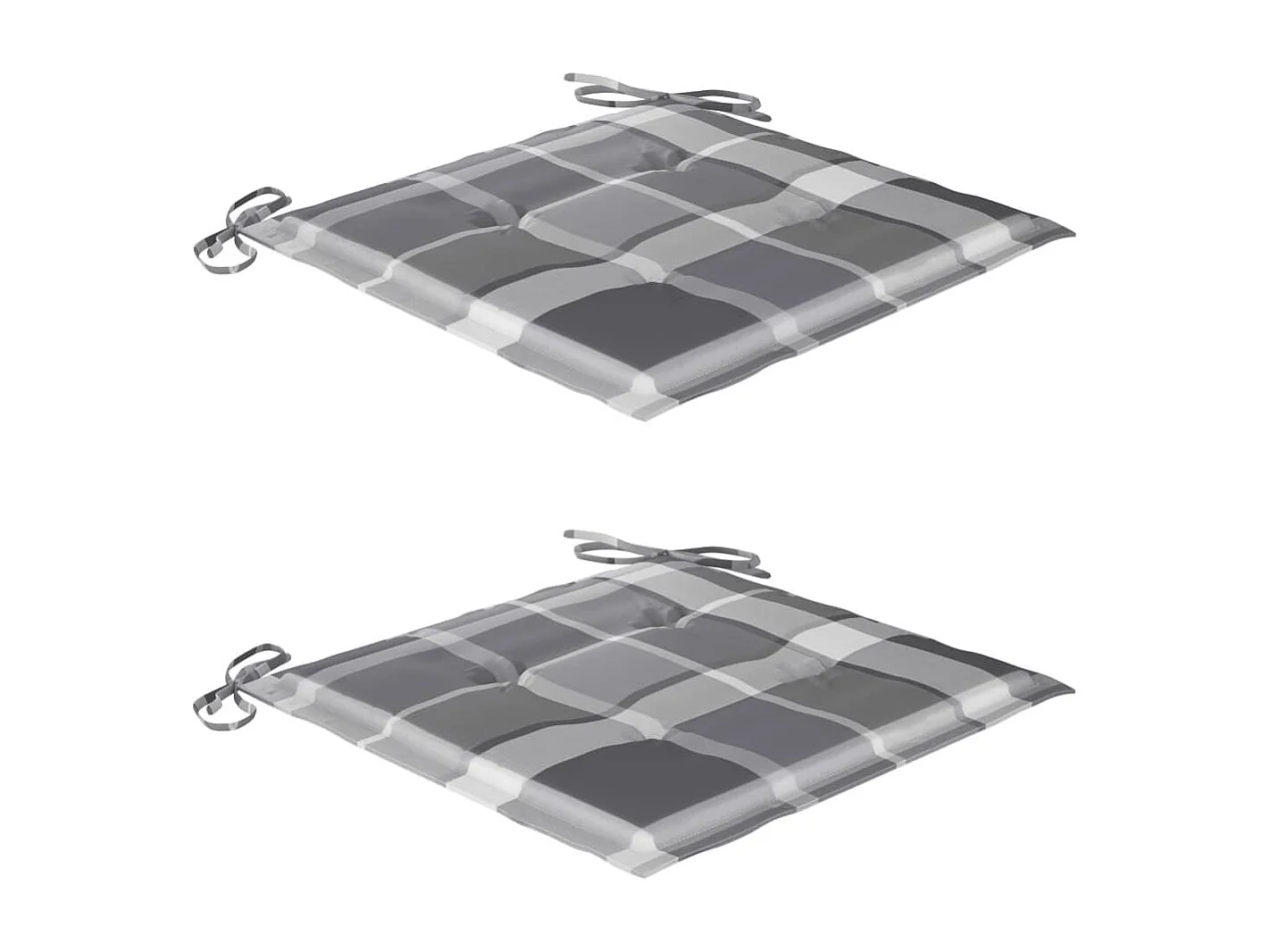 Silla mecedora de madera maciza teca con cojín a cuadros grises