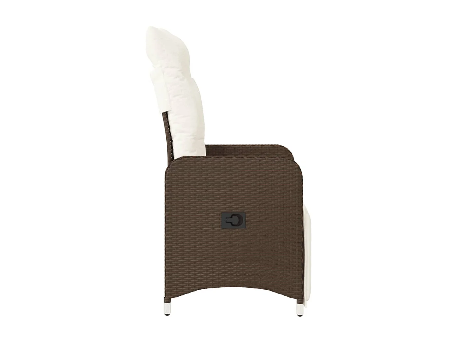 Chaise inclinable de jardin avec coussins marron résine tressée