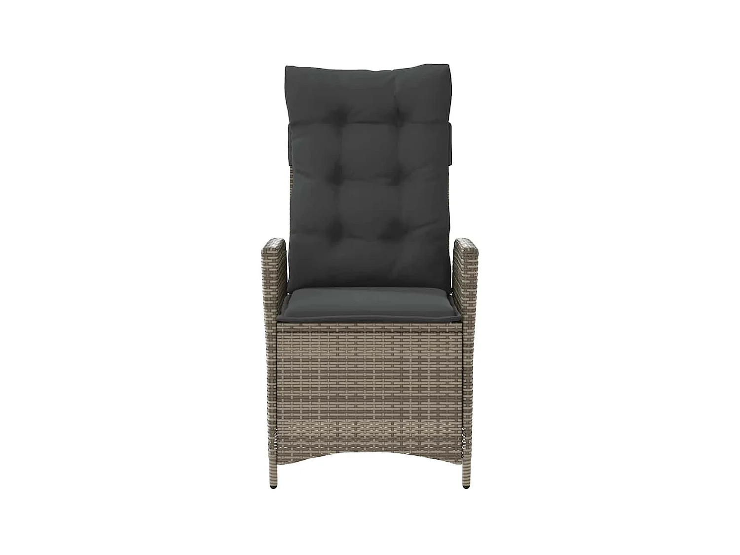 Chaise inclinable de jardin avec coussins gris résine tressée