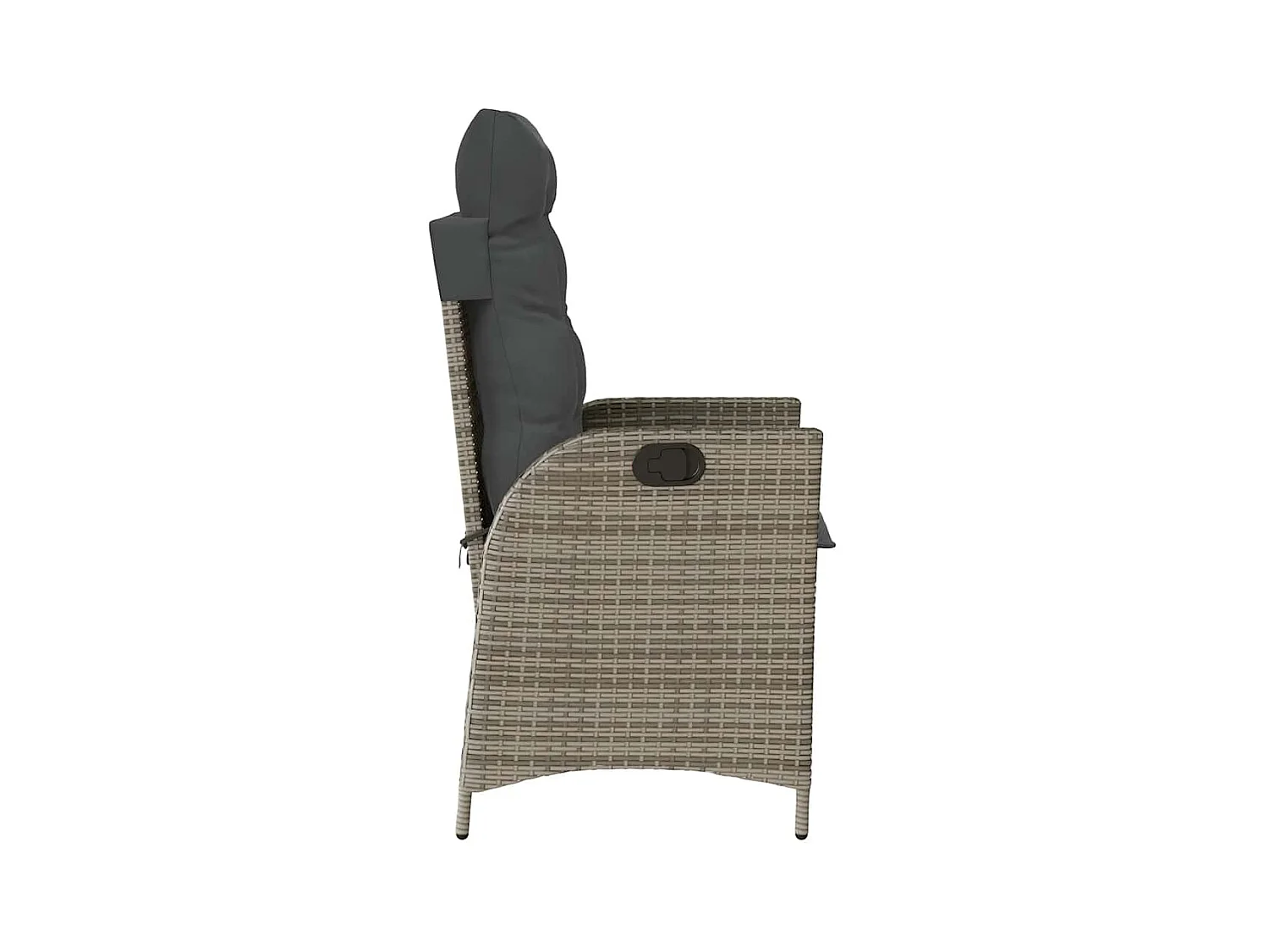 Chaise inclinable de jardin avec coussins gris résine tressée