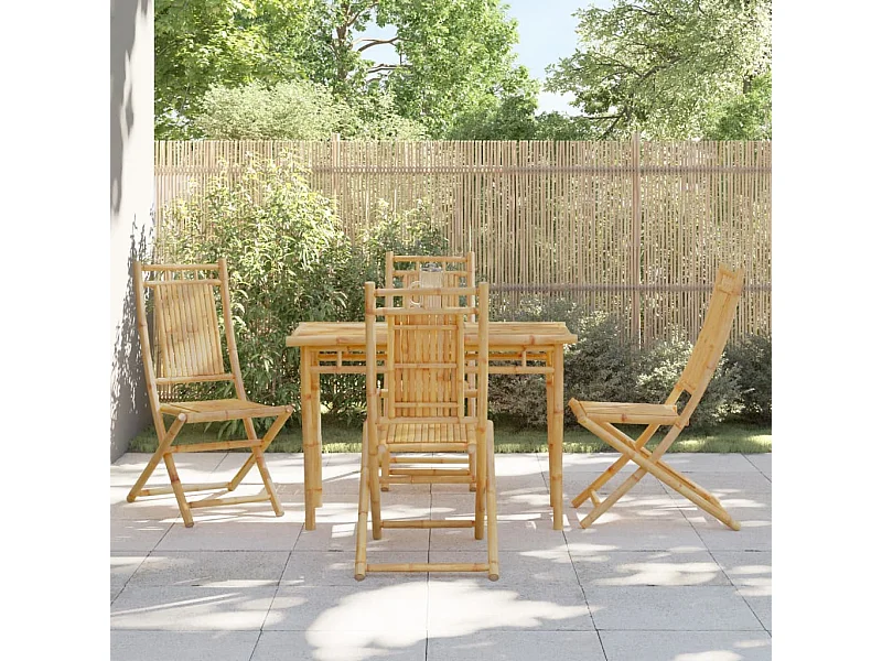 Tuinstoelen 4 stukkeninklapbaar 46x66x99 bamboe