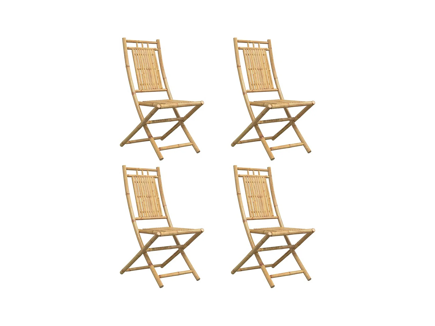 Cadeiras de jardim dobráveis 4 peças 46x66x99 cm bambu
