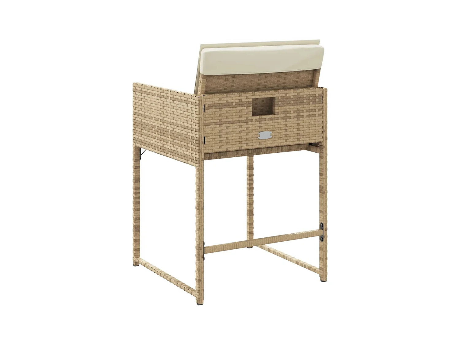 Tuinstoelen 4 st met kussens poly rattan beige
