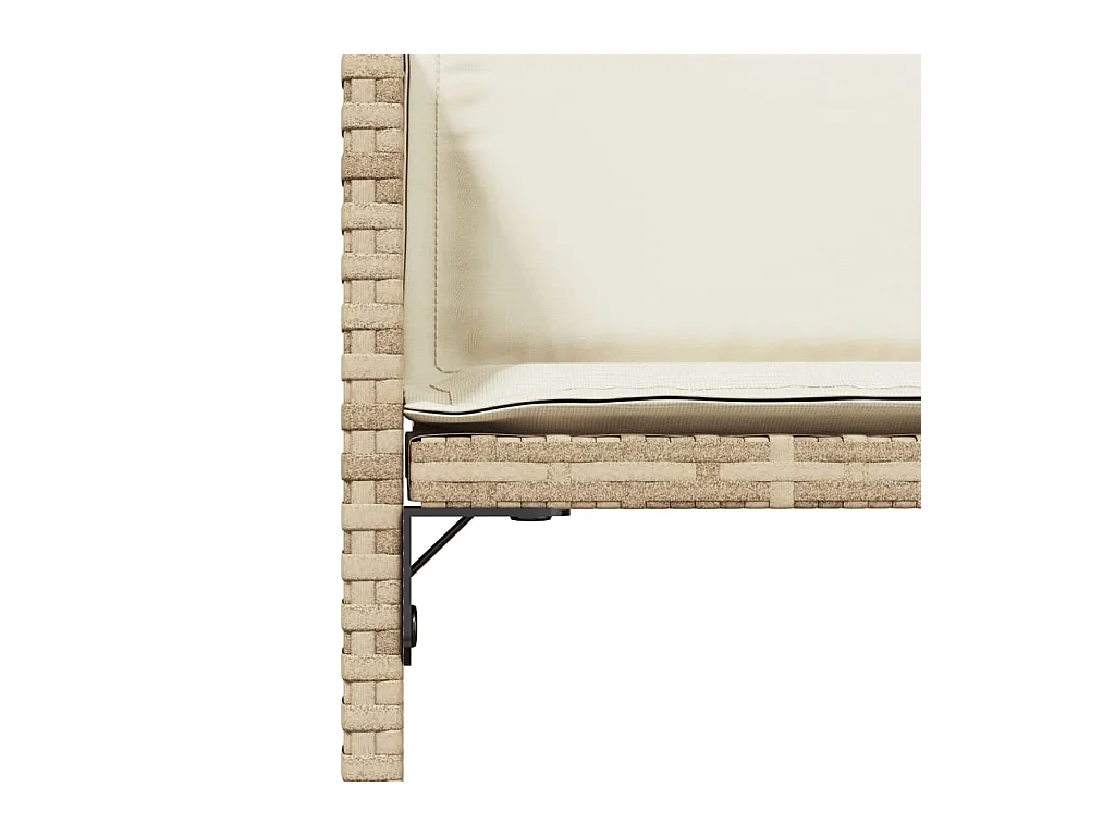 Tuinstoelen 4 st met kussens poly rattan beige