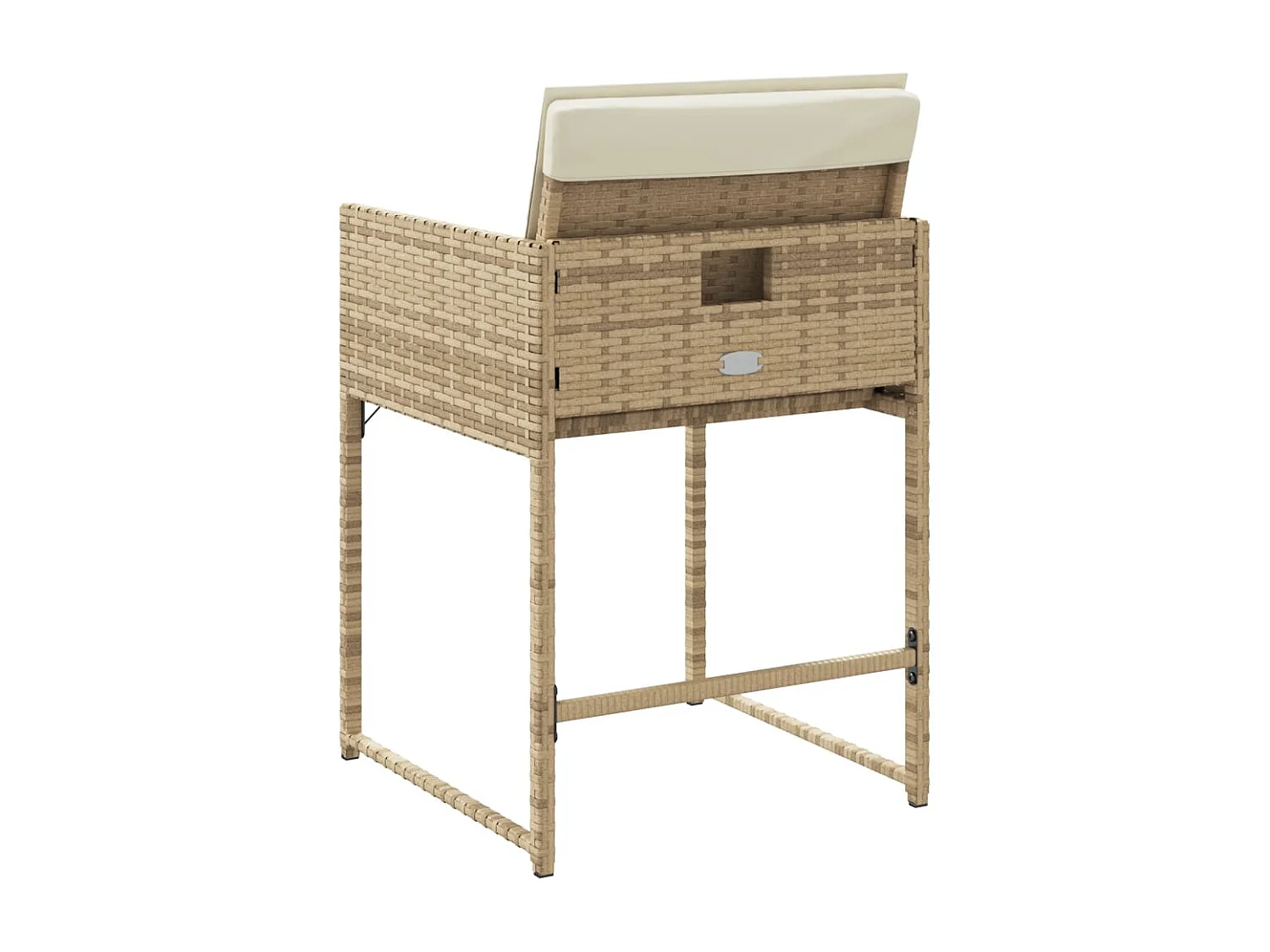 Chaises de jardin avec coussins lot de 4 beige résine tressée