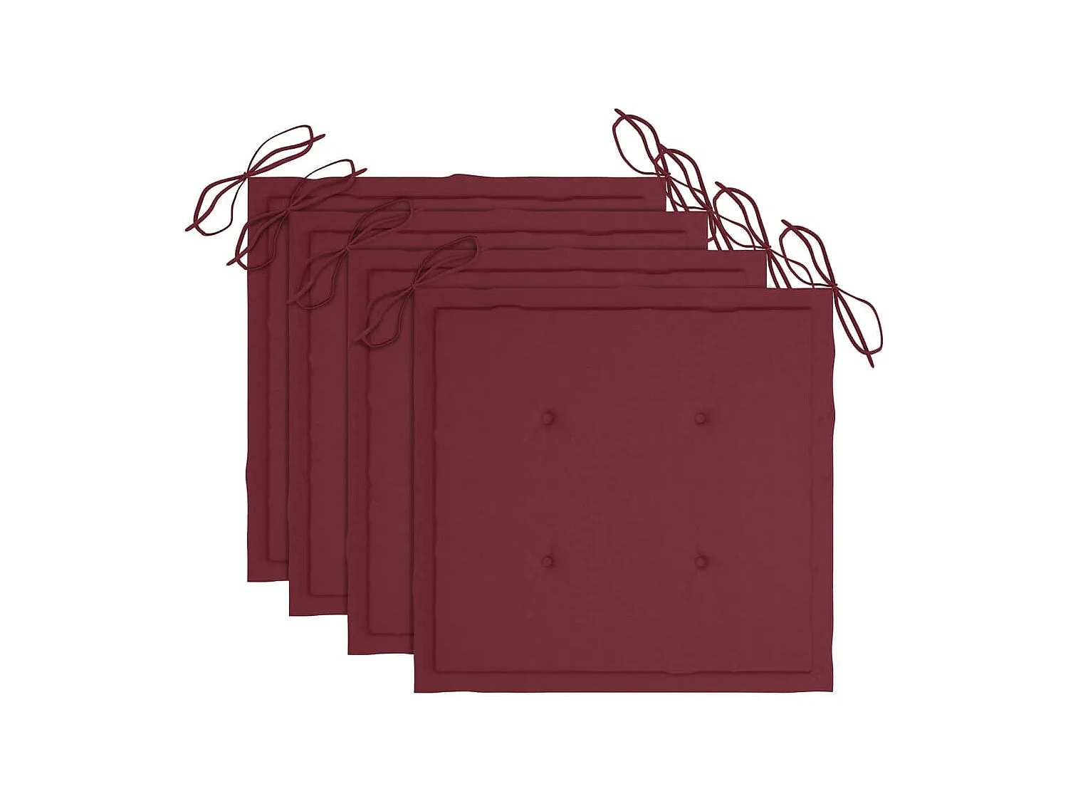 Chaises de jardin 4 pièces avec coussins Bois de teck massif