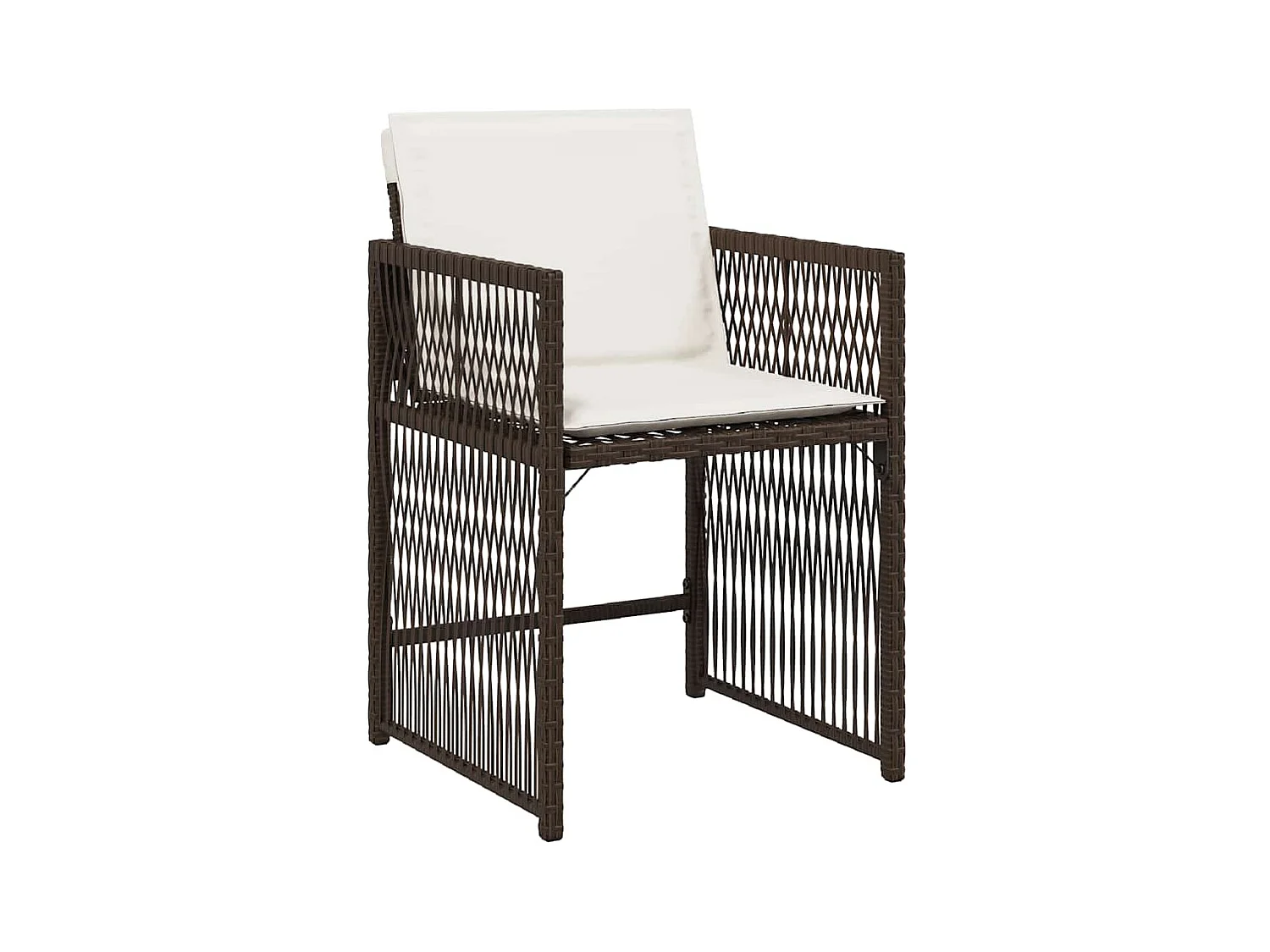 Chaises de jardin avec coussins lot de 4 marron résine tressée