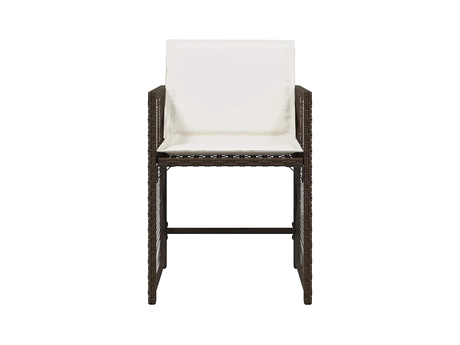 Chaises de jardin avec coussins lot de 4 marron résine tressée