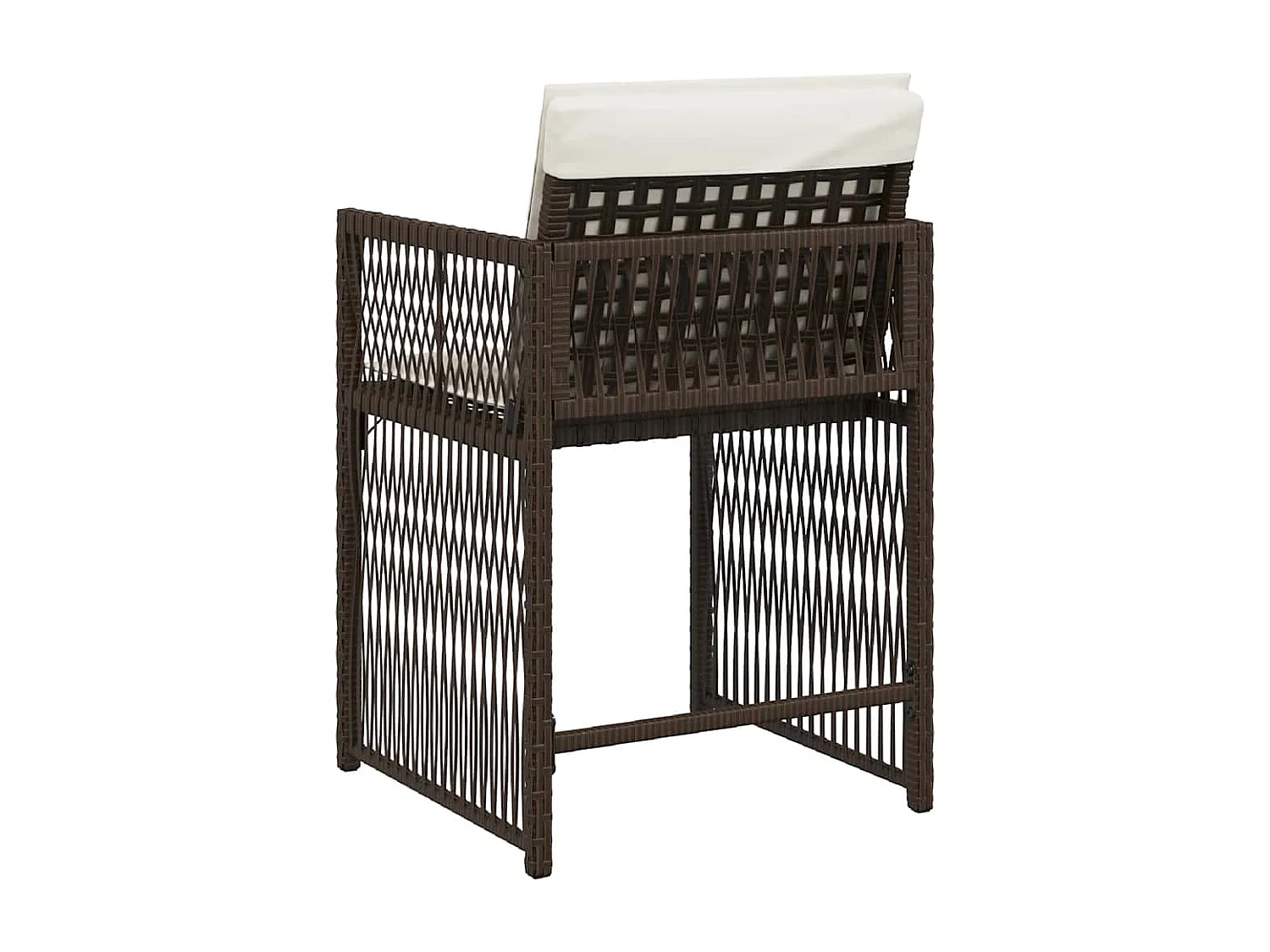 Chaises de jardin avec coussins lot de 4 marron résine tressée