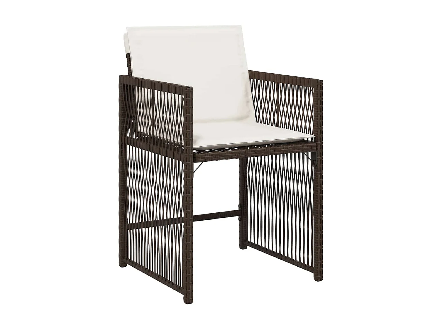 Chaises de jardin avec coussins lot de 4 marron résine tressée