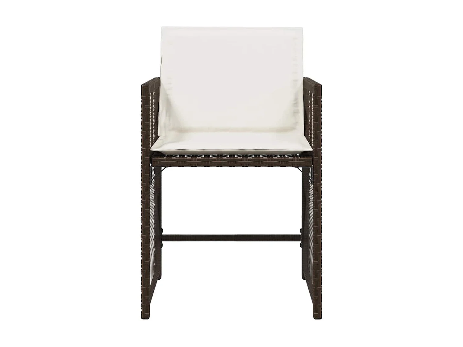 Chaises de jardin avec coussins lot de 4 marron résine tressée