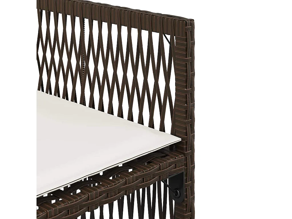 Chaises de jardin avec coussins lot de 4 marron résine tressée