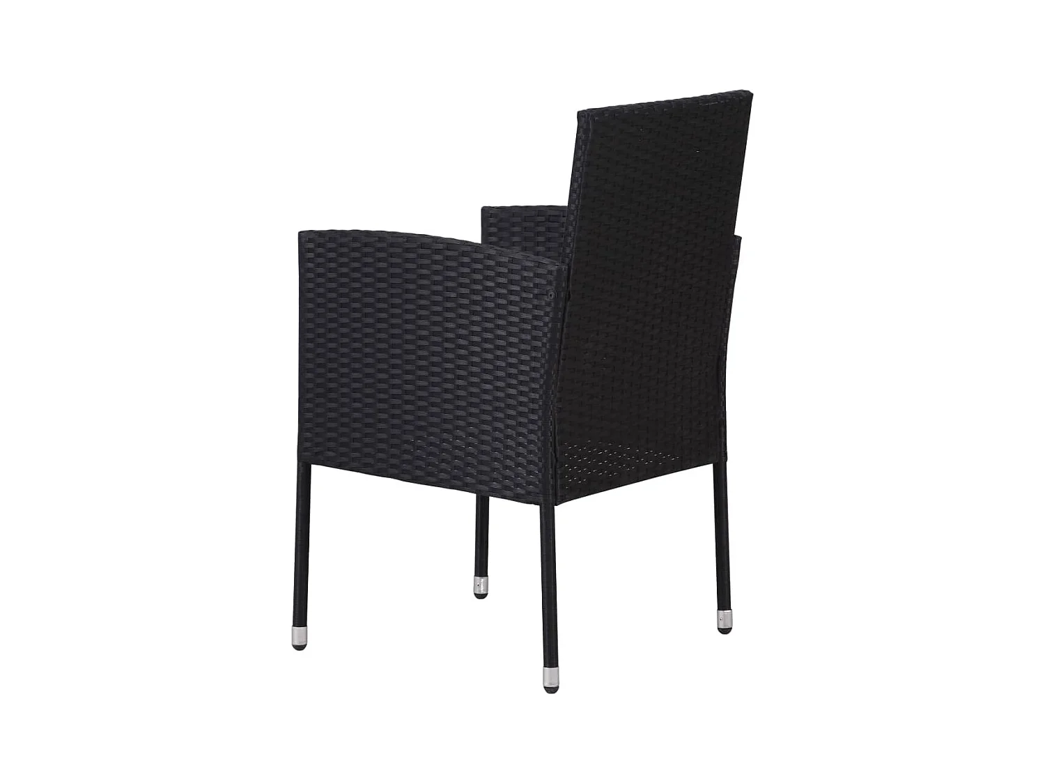 Chaises de jardin coussins blanc crème 2 pièces noir résine tressée