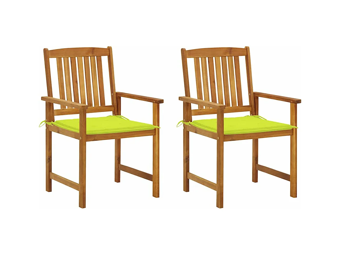 Sillas de jardín con cojines 2 unidades madera maciza de acacia