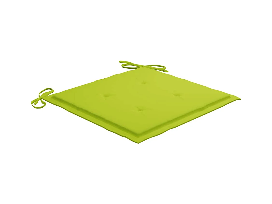 Chaises de jardin avec coussins vert vif 6 pièces Bois de teck