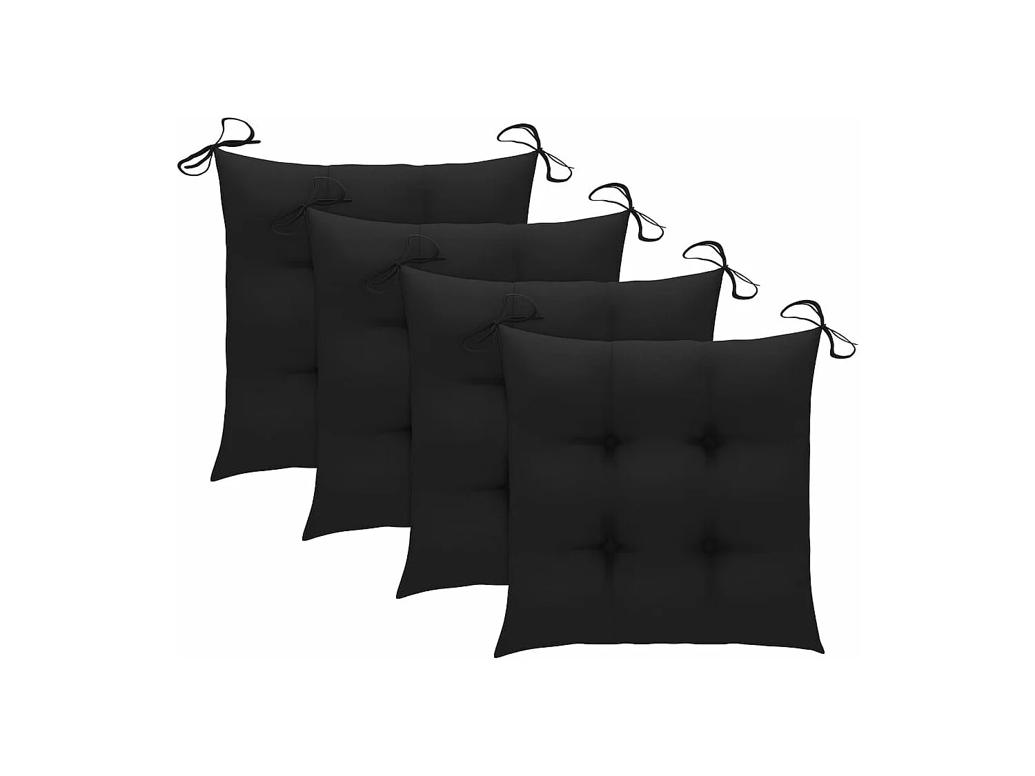 Chaises de jardin 4 pièces avec coussins Bois d'acacia massif