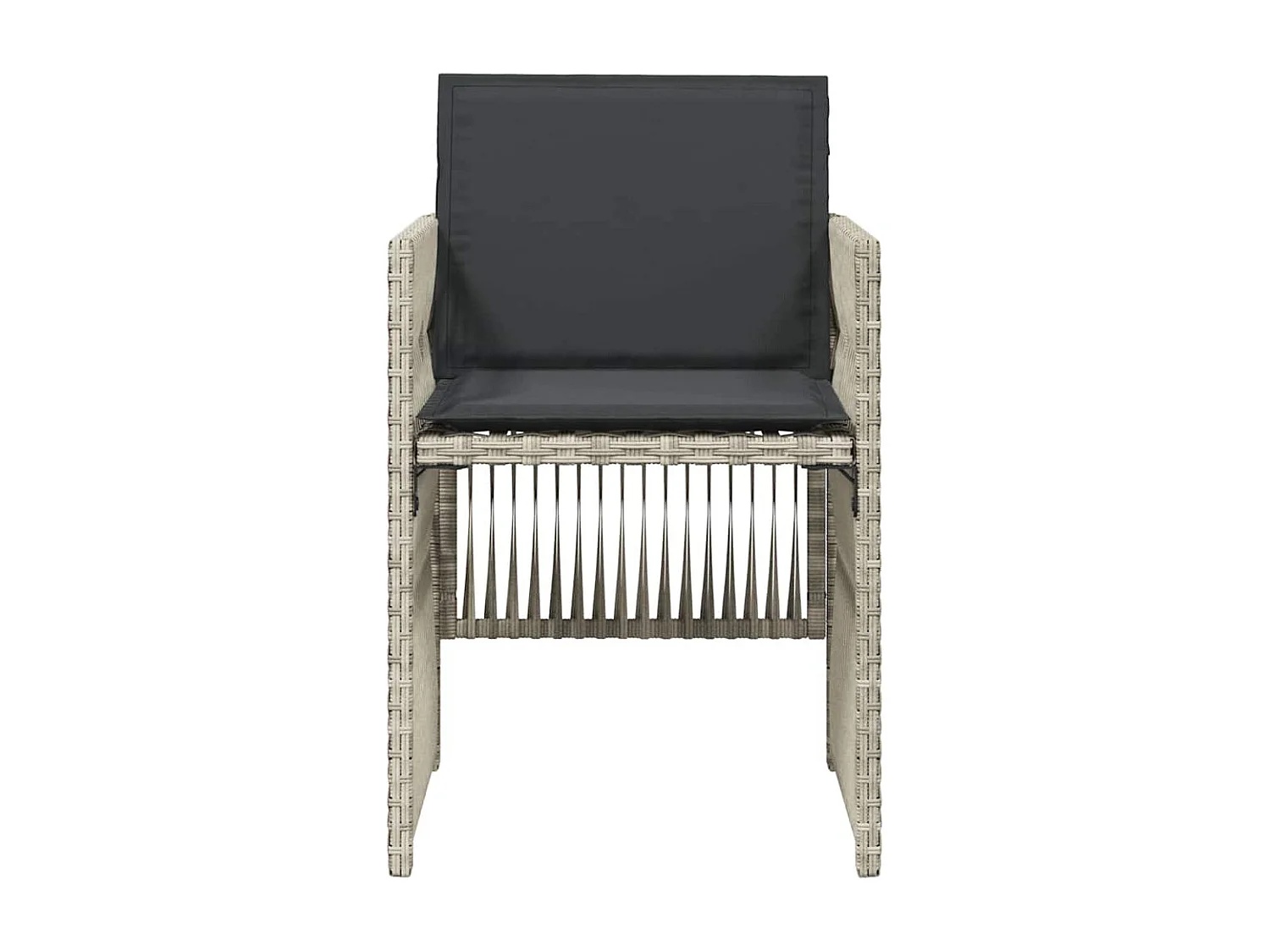 Sillones de jardín con cojines 4 unidades ratán sintético gris claro