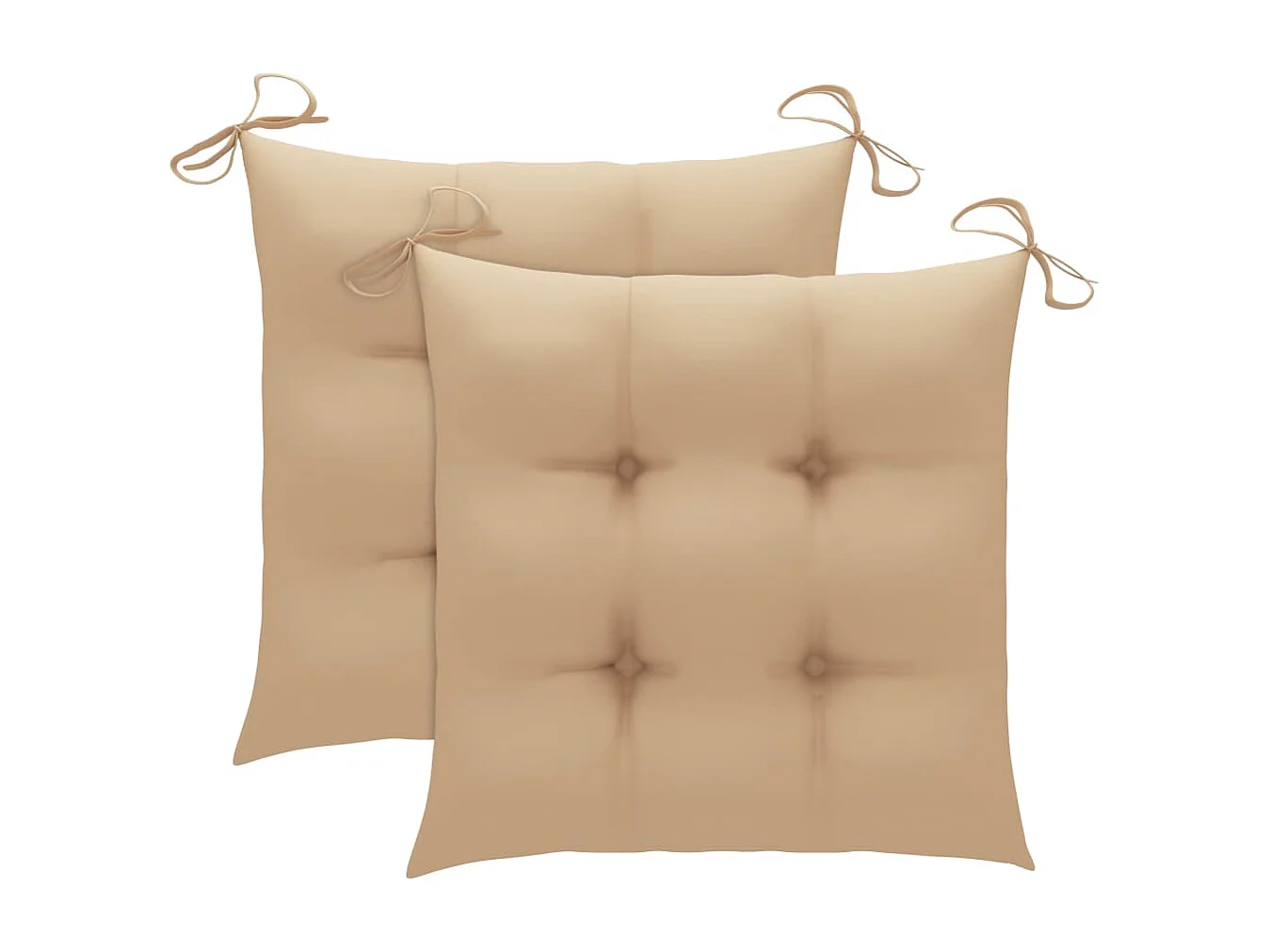 Sillas de jardín 2 unidades madera maciza de teca con cojines beige