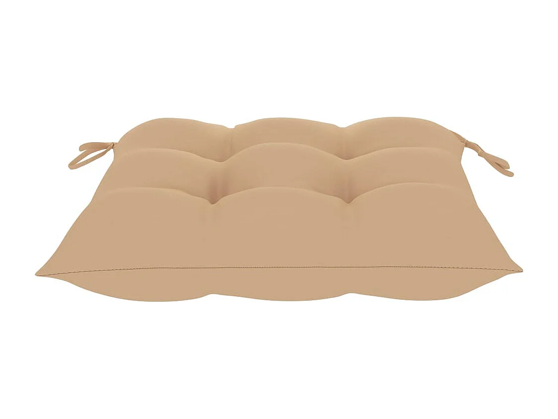 Sillas de jardín 2 unidades madera maciza de teca con cojines beige