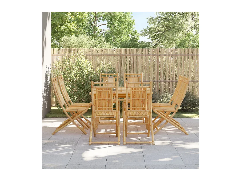 Chaises pliables de jardin lot de 8 46x66x99 cm bambou