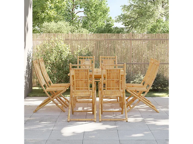Cadeiras de jardim dobráveis 8 peças 46x66x99 cm bambu