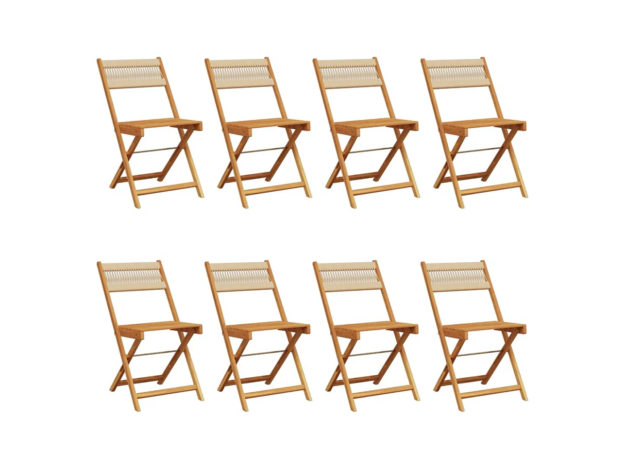 Cadeiras de jardim dobráveis 8 peças madeira de acácia maciça bege