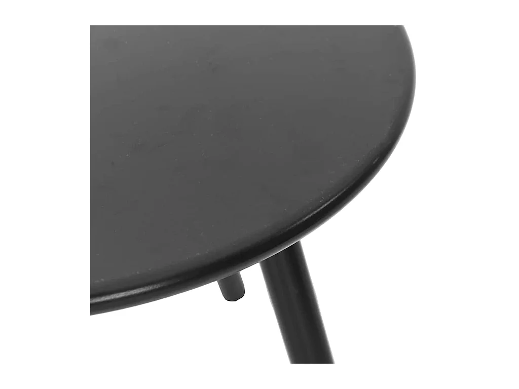 Lot de 3 Chaise de jardin noir et blanc résine tressée