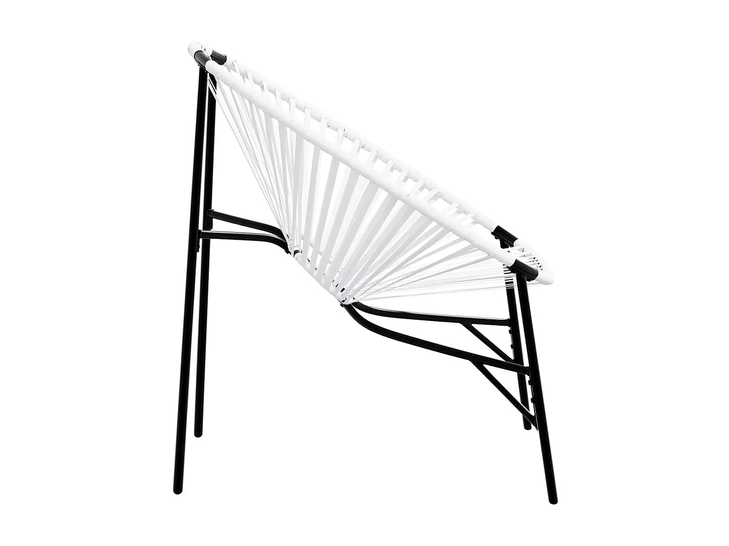 Lot de 3 Chaise de jardin noir et blanc résine tressée