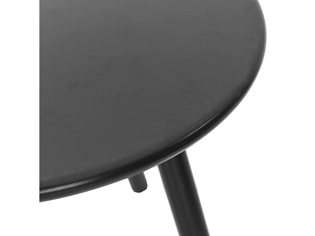 Lot de 3 Chaise de jardin noir et blanc résine tressée